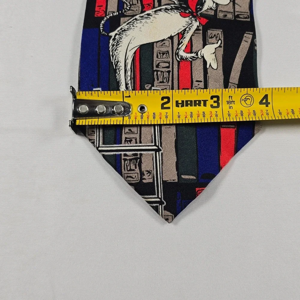 Dr. Seuss Cat in the Hat Library‎ Books Silk Tie Teacher Book Lover Novelty